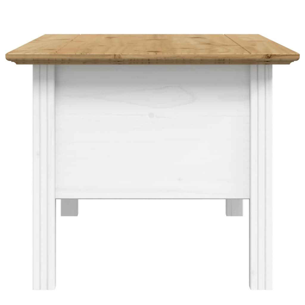 vidaXL Coffee Table BODO White and Brown 100x55x45 cm Solid Wood Pine