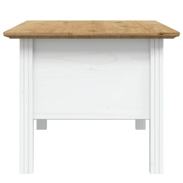 vidaXL Coffee Table BODO White and Brown 100x55x45 cm Solid Wood Pine