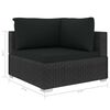 vidaXL 5 Piece Garden Lounge Set with Cushions Poly Rattan Black