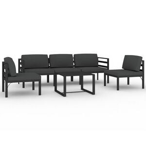 vidaXL 6 Piece Garden Lounge Set with Cushions Aluminium Anthracite