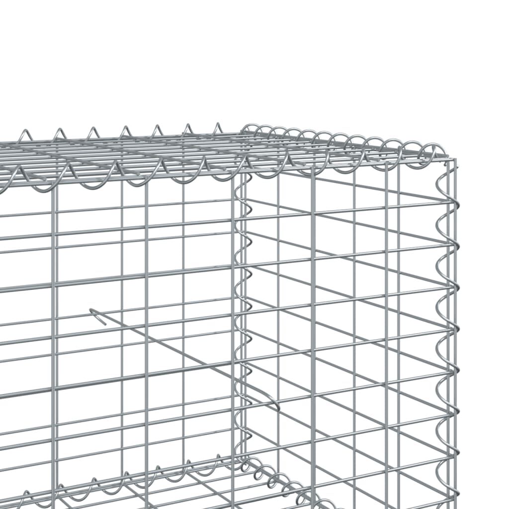 vidaXL Gabion Basket with Cover 800x100x50 cm Galvanised Iron