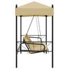 vidaXL Garden Swing Bench with Canopy Sand Steel