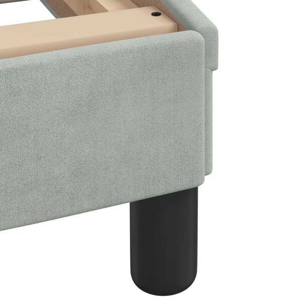 vidaXL Bed Frame with LED without Mattress Light Grey 152x203 cm Velvet