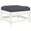 vidaXL 7 Piece Garden Lounge Set with Cushions White Solid Wood
