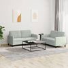 vidaXL 2 Piece Sofa Set Light Grey Velvet