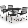 vidaXL Dining Set | Black | Poly rattan | Large | Stackable | Outdoor Dining Set