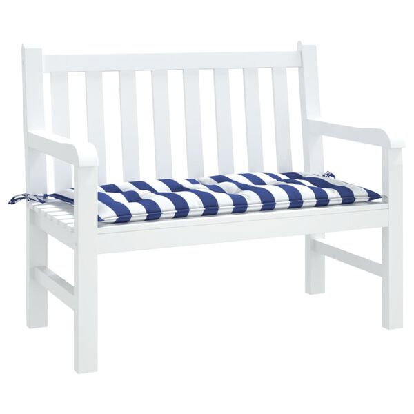 vidaXL Garden Bench Cushion Blue&White Stripe 100x50x7cm Oxford Fabric
