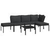 vidaXL 6 Piece Garden Lounge Set with Grey Cushions Steel