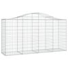 vidaXL Arched Gabion Baskets 9 pcs 200x50x100/120 cm Galvanised Iron