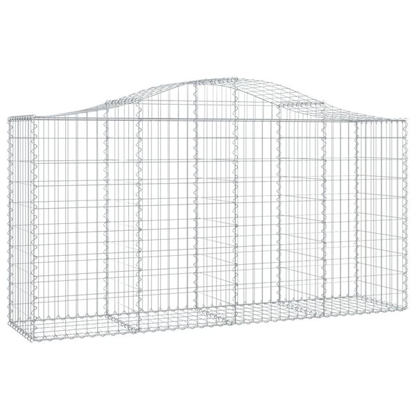 vidaXL Arched Gabion Baskets 9 pcs 200x50x100/120 cm Galvanised Iron