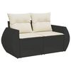 vidaXL 9 Piece Garden Sofa Set with Cushions Black Poly Rattan