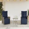 vidaXL 3 Piece Bistro Set with Cushions Grey Poly Rattan