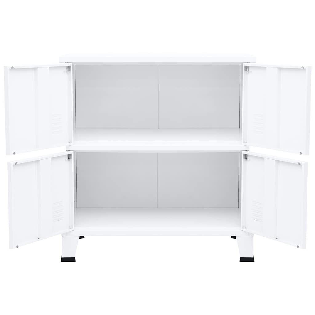 vidaXL Industrial Storage Chest White 75x40x80 cm Steel