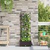 vidaXL Garden Planter with Trellis 2 pcs Black 80 x 40 x 125.5 cm PP