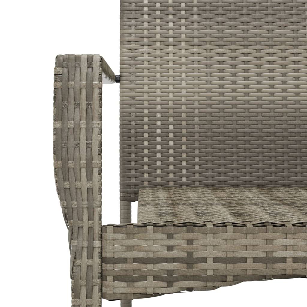 vidaXL Garden Chairs with Cushions 4 pcs Poly Rattan Grey