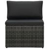 vidaXL 5 Piece Garden Lounge Set with Cushions Poly Rattan Grey