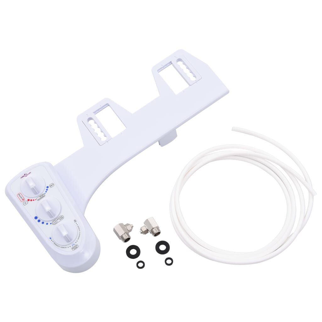 vidaXL Bidet Toilet Seat Attachment Hot Cold Water Dual Nozzles
