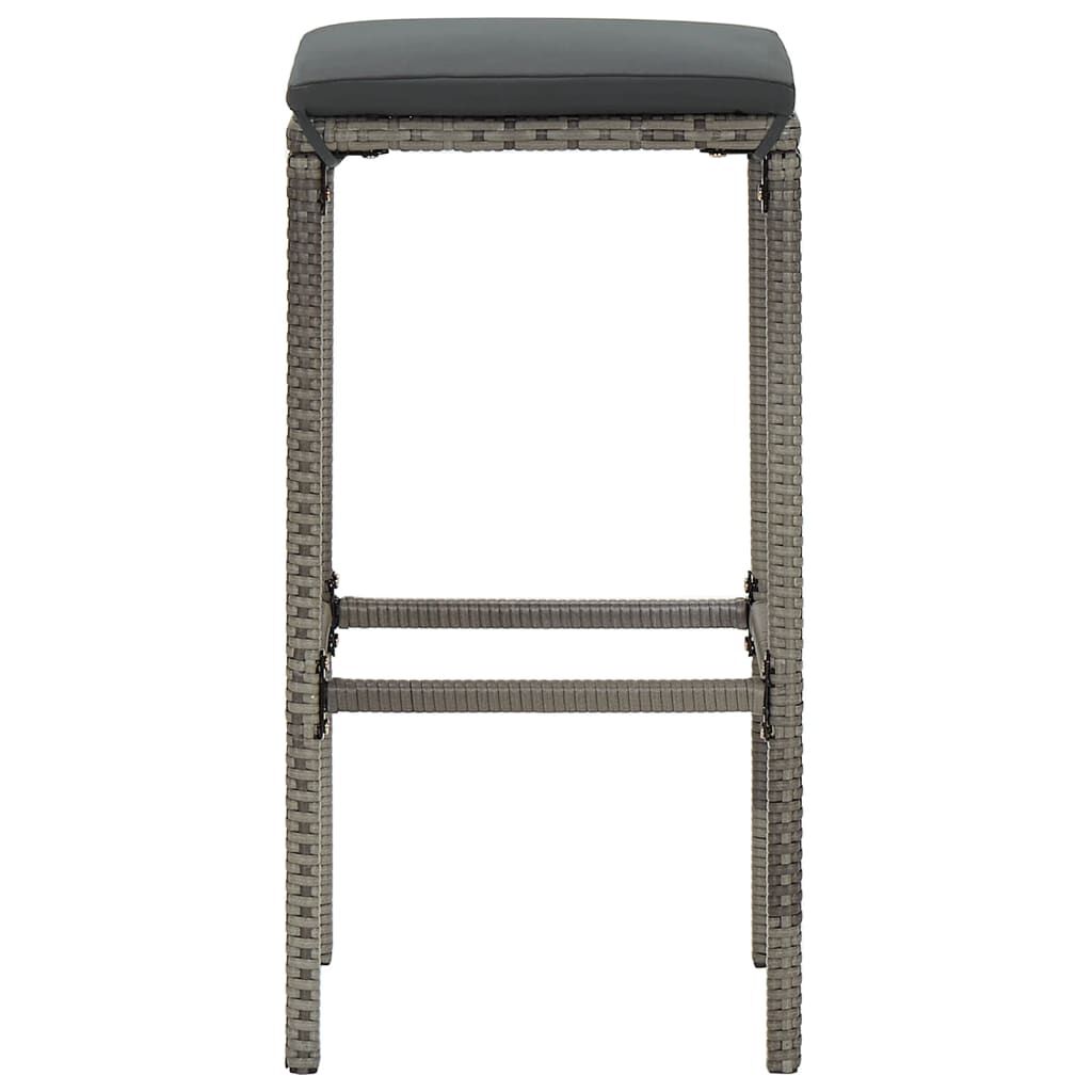 vidaXL 7 Piece Garden Bar Set Grey Solid Wood Acacia and Poly Rattan