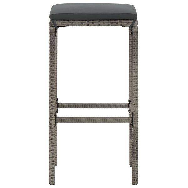 vidaXL 7 Piece Garden Bar Set Grey Solid Wood Acacia and Poly Rattan