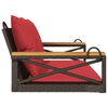 vidaXL Swing Bench with Cushions Brown 109x62x40 cm Poly Rattan