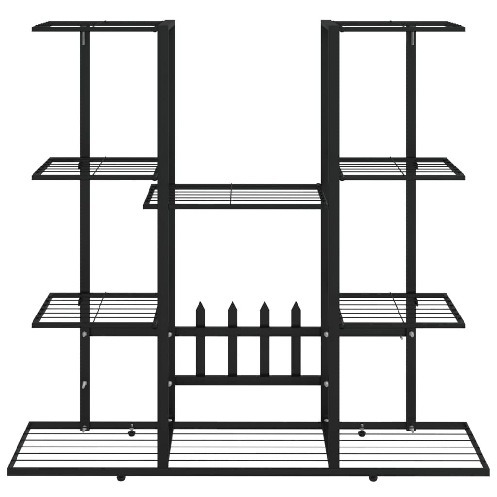 vidaXL Flower Stand 94.5x25x89 cm Black Iron