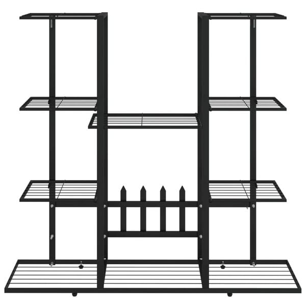 vidaXL Flower Stand 94.5x25x89 cm Black Iron