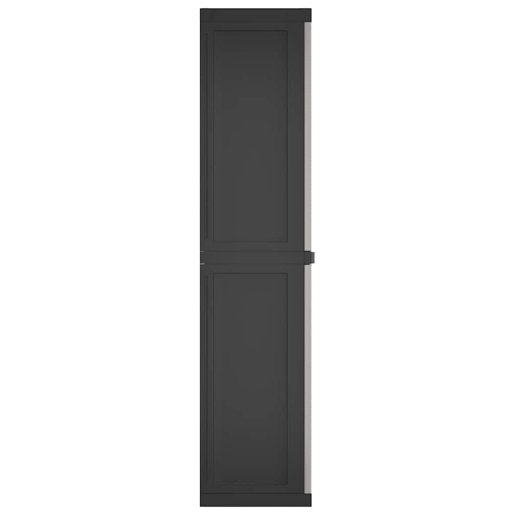 vidaXL Outdoor Storage Cabinet Grey and Black 65x37x165 cm PP