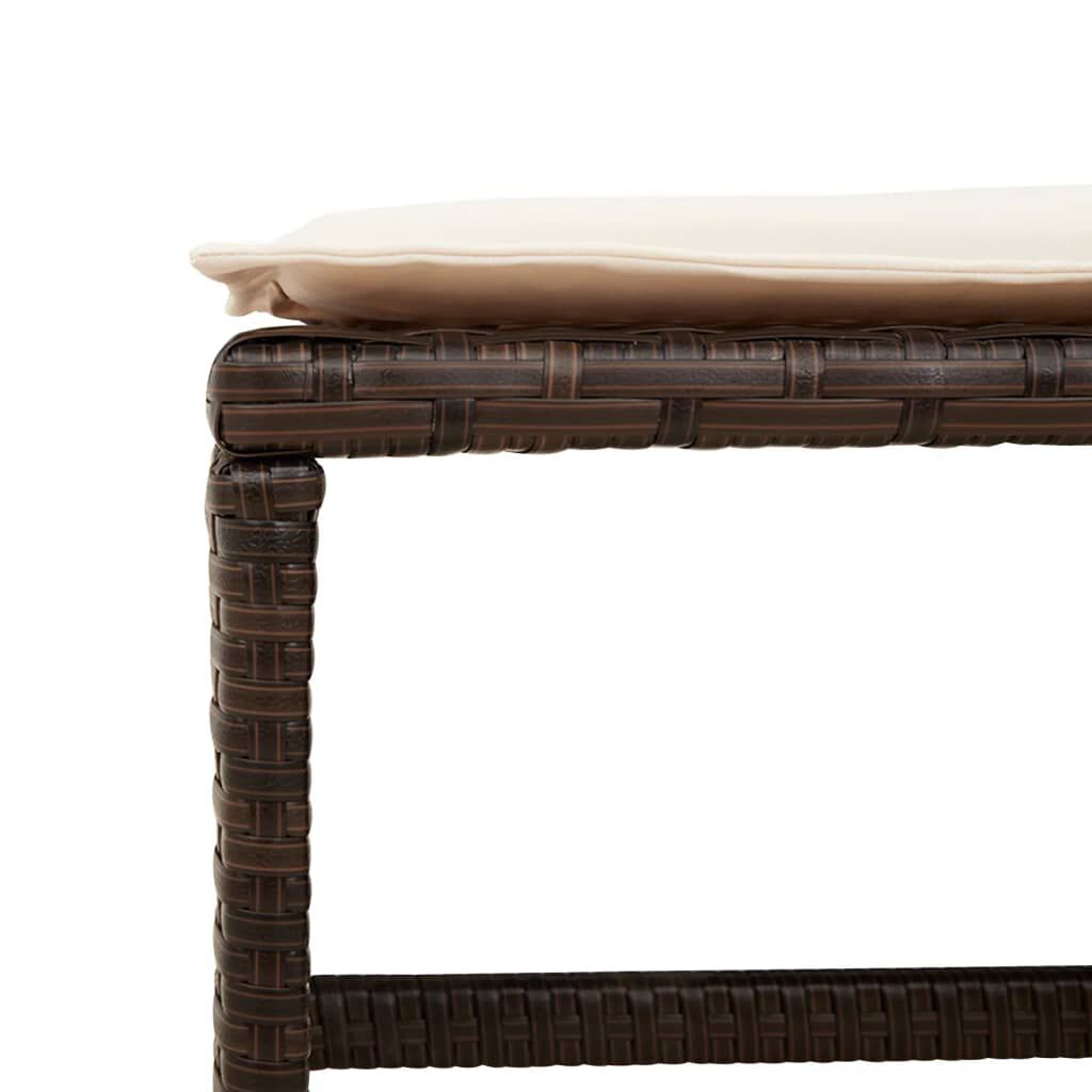 vidaXL 17 Piece Garden Dining Set with Cushions Brown Poly Rattan