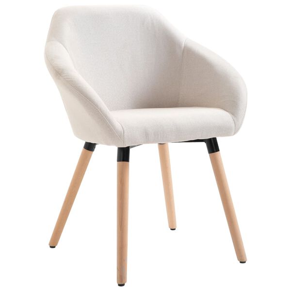 vidaXL Dining Chairs 6 pcs Cream Fabric