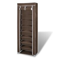 Fabric Shoe Cabinet with Cover 162 x 57 x 29 cm Brown