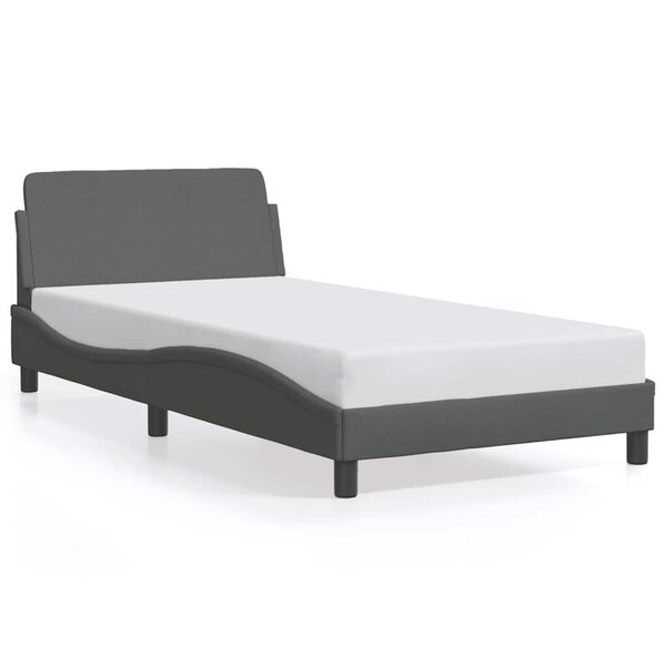 vidaXL Bed Frame "Dover" Dark Grey 100x203 cm Fabric