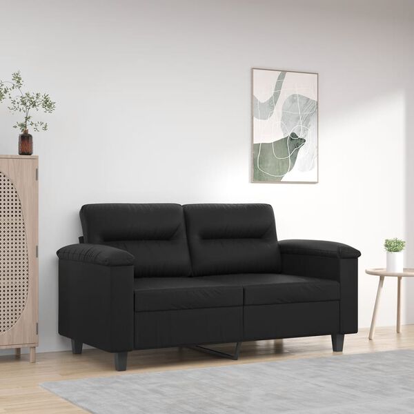 vidaXL 2-Seater Sofa Black 120 cm Faux Leather