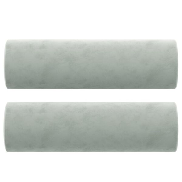 vidaXL Throw Pillows 2 pcs Light Grey Diameter 15x50 cm Velvet