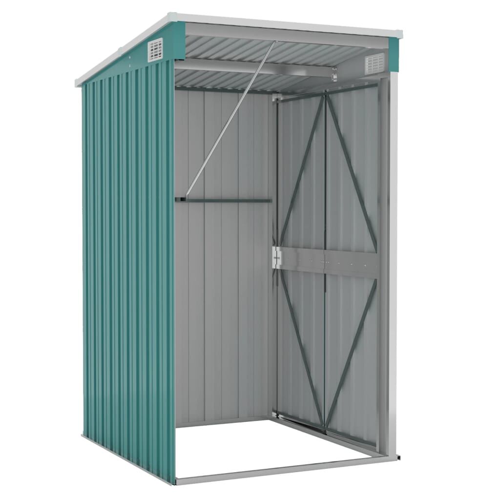 vidaXL Wall-mounted Garden Shed Green 118x100x178 cm Galvanised Steel