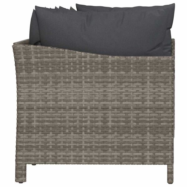 vidaXL 4 Piece Garden Lounge Set with Cushions Grey Poly Rattan