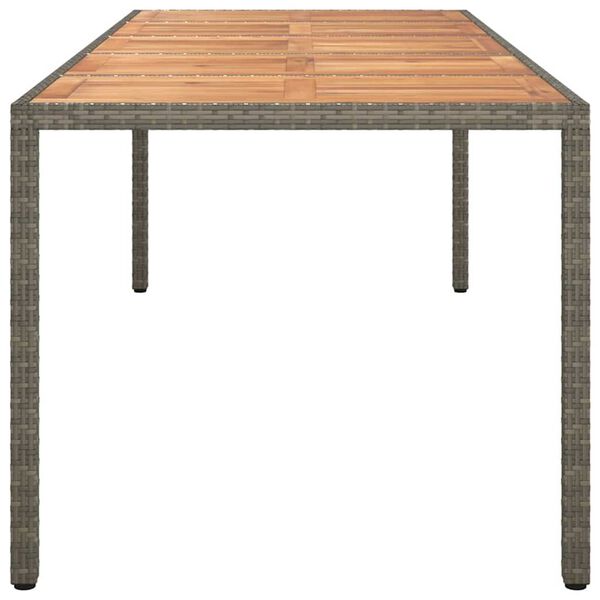 vidaXL Garden Dining Table Grey 250 x 100 x 75 cm Poly rattan