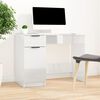 vidaXL Desk High Gloss White 100x50x75 cm Engineered Wood