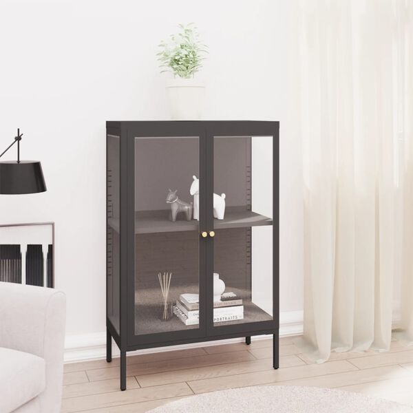 vidaXL Sideboard Anthracite 75x35x105 cm Steel and Glass