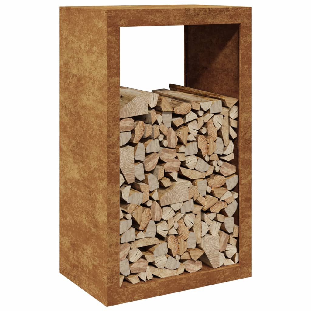 vidaXL Firewood Rack 60x40x100 cm Weathering Steel