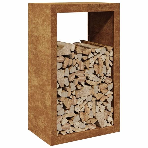 vidaXL Firewood Rack 60x40x100 cm Weathering Steel