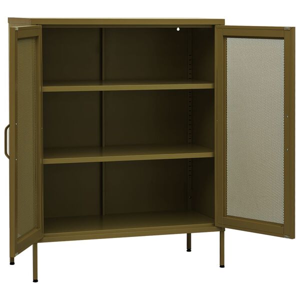 vidaXL Storage Cabinet Olive Green 80x35x101.5 cm Steel
