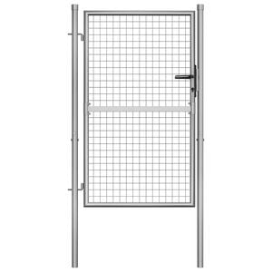 vidaXL Garden Gate Galvanised Steel 105x125 cm Silver