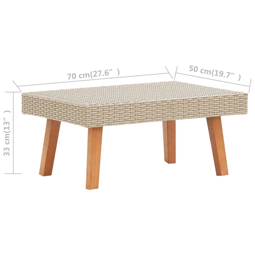 vidaXL 4 Piece Garden Lounge Set with Cushions Poly Rattan Beige
