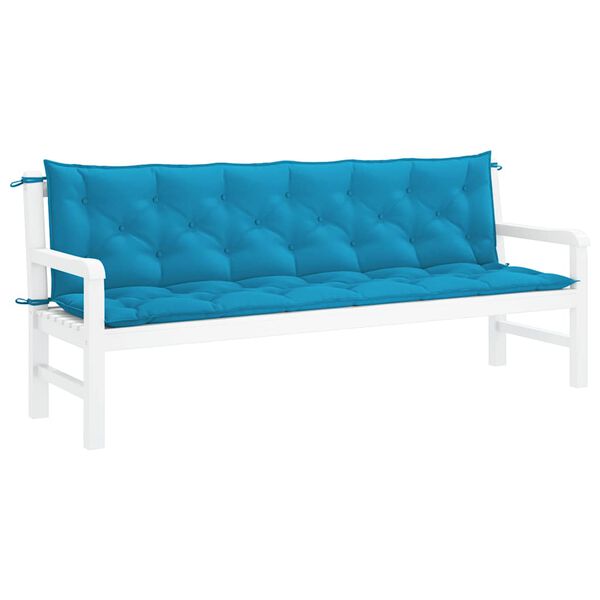 vidaXL Garden Bench Cushion Light Blue 200x(50+50)x7cm Oxford Fabric