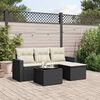 vidaXL 5 Piece Garden Sofa Set with Cushions Black Poly Rattan