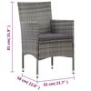 vidaXL 5 Piece Garden Lounge Set With Cushions Poly Rattan Grey