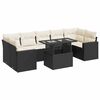 vidaXL 8 Piece Garden Sofa Set with Cushions Black Poly Rattan