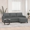 vidaXL 3-Seater Sofa with Footstool Dark Grey 180 cm Fabric