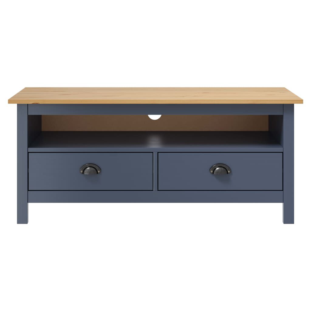 vidaXL TV Cabinet Hill Grey 110x40x47 cm Solid Pine Wood