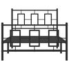 vidaXL Metal Bed Frame without Mattress with Footboard Black 100x200cm